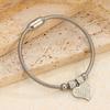 New European American-style Versatile Personalized Women's Stainless Steel Heart-Shaped Pendant Charm Bracelet Magnetic Chic 18K