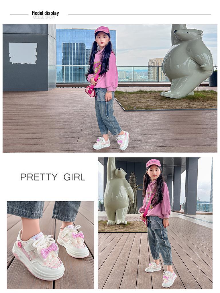 2025 Autumn Girls' Princess Sneakers - Soft Sole White Sports Shoes