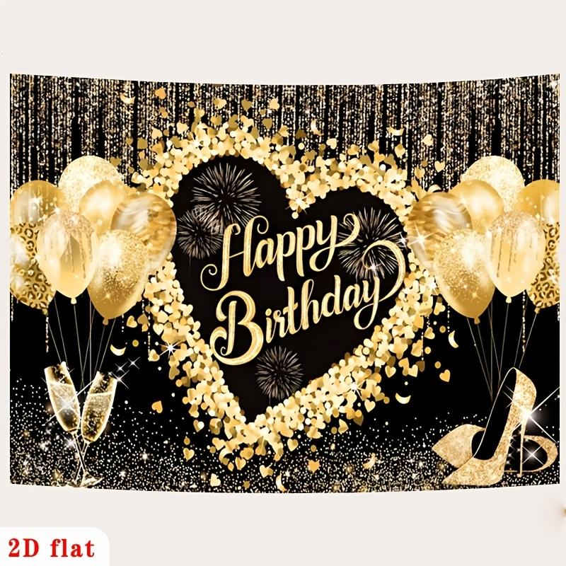 1pc, 2D flat, birthday gold heart-shaped polyester backdrop, a perfect party decoration for home or room birthdays. wsj