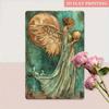 Vintage Angel Globe Metal Sign Wall Art 8x12 Inch Living Room Decor
