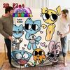 The Amazing World of Gumball 2D Flat Pattern Flannel Blanket High Quality All Seasons Warmth and Comfort Perfect for Christmas Gifts.MMT0918343