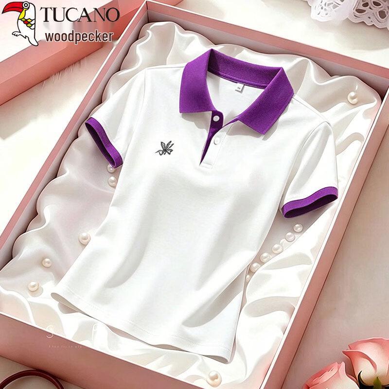 Woodpecker Women's Pure Cotton Polo Short Sleeve T-Shirt