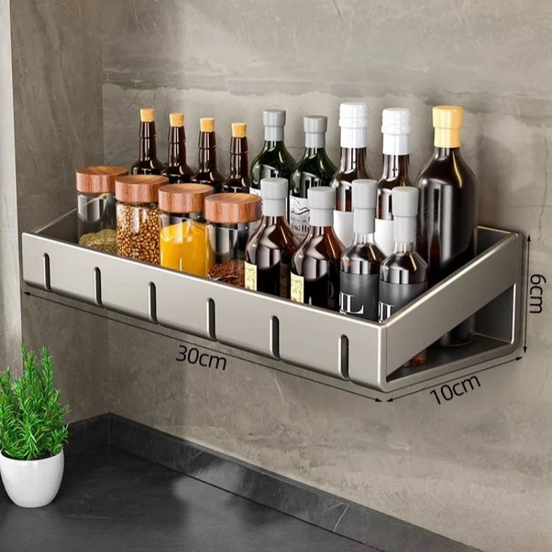 Настенная кухонная полка для специй и приправ органайзер полка для хранения на кухне настенная полка органайзеры подвесная стойка для крючков для кухни 6119₽