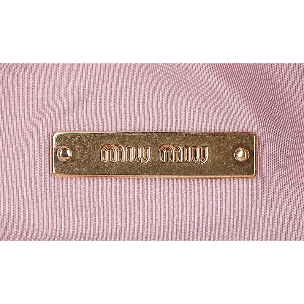 MIUMIU Excellent condition 5NE841 Pile material terry cloth mini bag canvas staple one-shoulder bag Handbag Pink / GD HardwareUsed