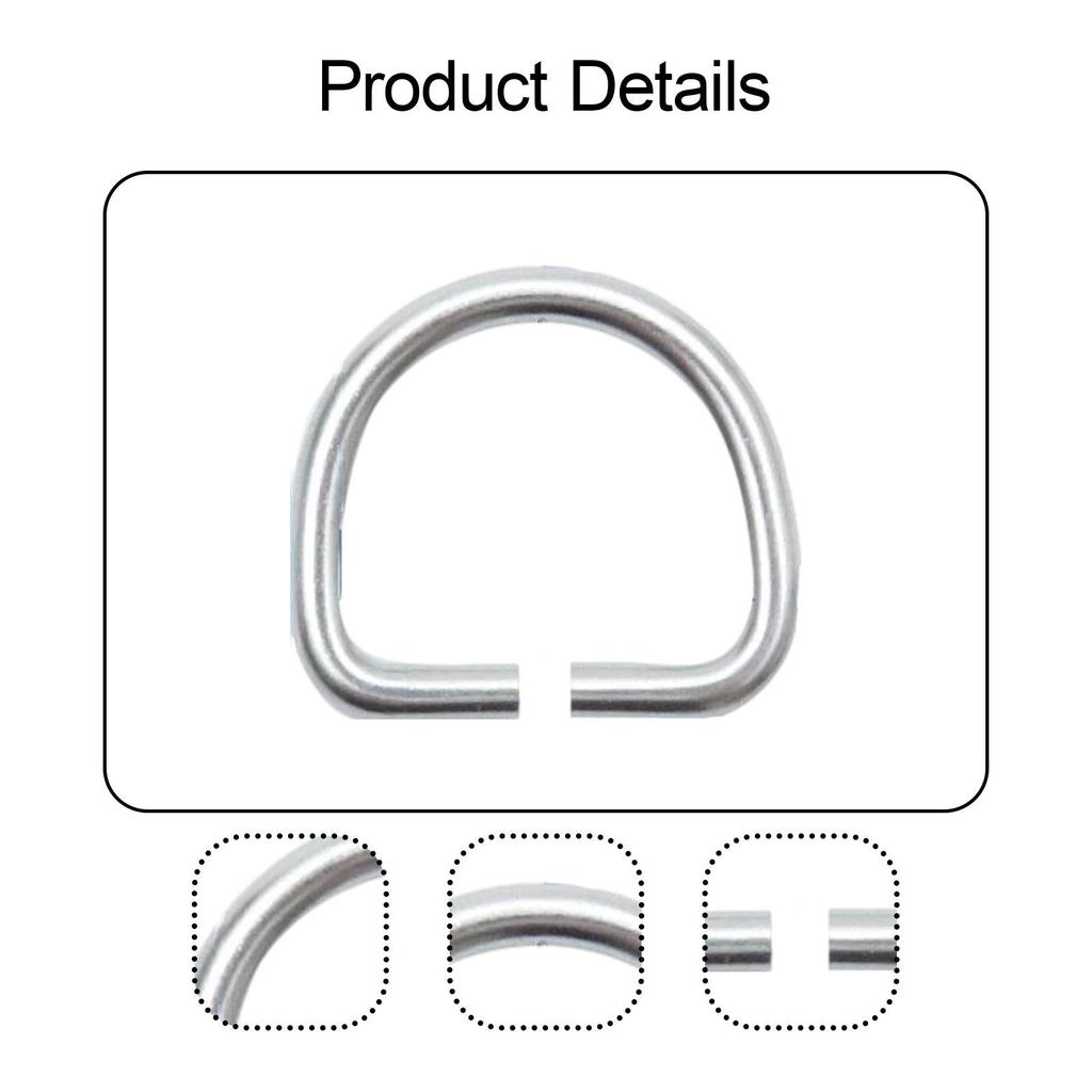 Stainless Steel D Ring Hardware DIY Multipurpose Crafts Connector Ring for Dog Leashes Bags Sewing Projects Luggage Straps