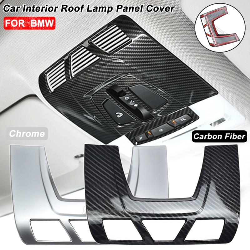 Carbon fibre Car Interior Front Reading Light Roof Lamp Panel Trim Cover For BMW 1 2 3 4 Series X1 X2 X5 X6 F20 F22 F45 F30 F15