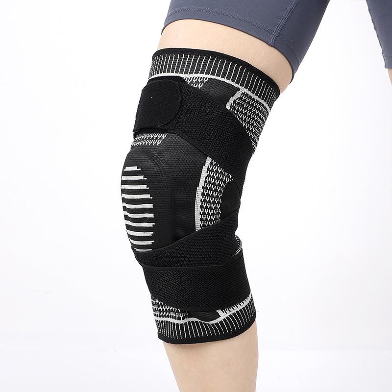 Sports Silicone Knee Pads Basketball Compression Straps Support Breathable Meniscus Joint Running Protective Gear