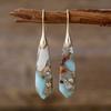 Premium Bohemian Light Luxury Geometric Emperor Stone Geometric Earrings Earrings Popular Accessories
