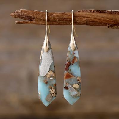 Premium Bohemian Light Luxury Geometric Emperor Stone Geometric Earrings Earrings Popular Accessories