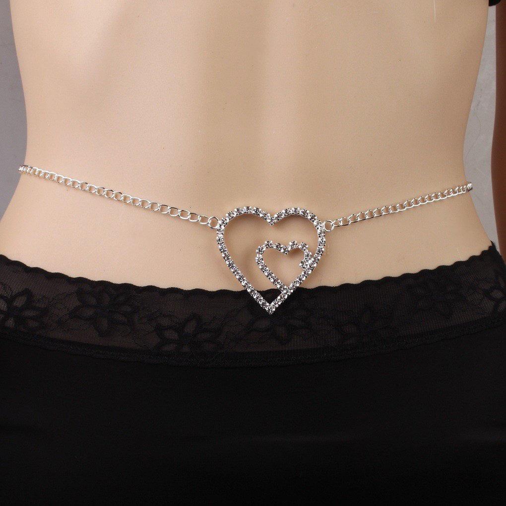 Trendy Rhinestone Bikini Waist Chain: Sexy, Transparent Body Jewelry