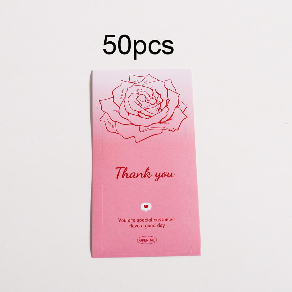 50 Pieces/package Flower Sticker Set Floral Bow Pattern Suitable for Gift Box Sealing Decoration Handmade Gift Decoration