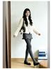 Women's Lace Polka Dot Ruffle Skirt - Spring 2026 Miu-Style Woolen A-Line Short Skirt