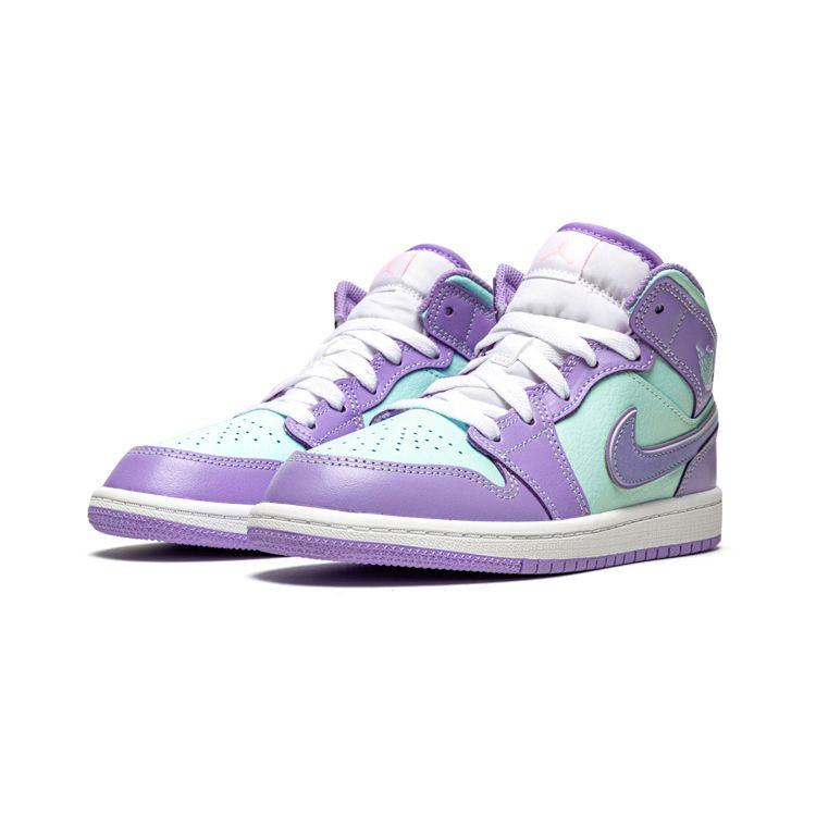 Air Jordan 1 Mid PS Purple Pulse Glacier Blue Kids Sneakers Arctic-Punch 640734-500