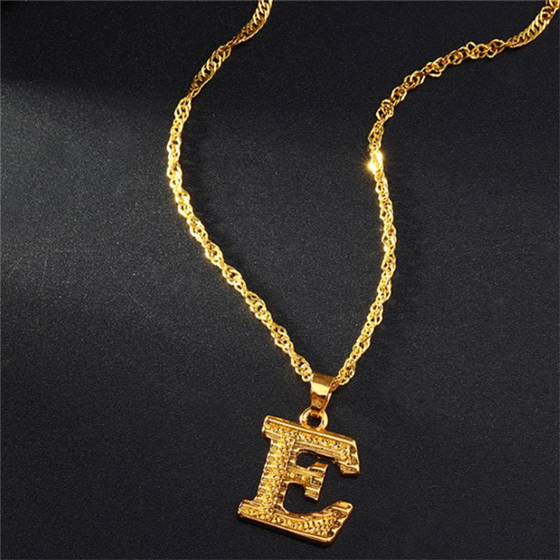 26 Alphabet Gold Plated Pendant Necklace Accessories Initial Necklace For Women Dainty Gold Letter A-Z Pendant