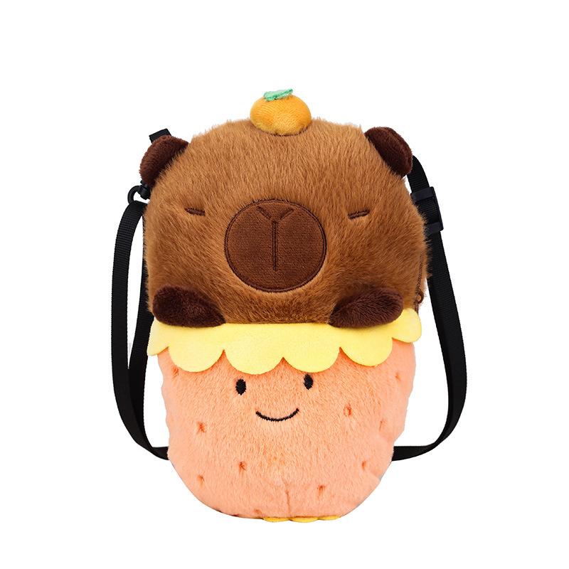

Милый плюшевый рюкзак, детские сумки, милая мультяшная плюшевая сумка через плечо с изображением капибары, сумка через плечо для детей, кошелек для монет в виде дельфина