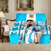 1 pièce Couverture Étoile du Football Messi, Couverture Jetée Imprimée pour la Maison - Couverture Douce Cadeau pour la Famille, Couverture Lavable pour Canapé-Lit