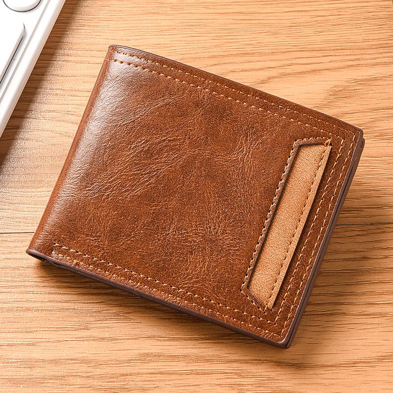 

men s short open wallet splicing pattern wallet with multiple card slots and a 30% discount coin purse