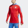 Adidas Letter Logo Print Three Stripes Half-Zip Long Sleeve T-Shirt Men Tops Red HU1280