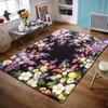 Floral Pattern with Vibrant Colors Non-slip Rug Suitable for Living Room and Bedroom Sofas