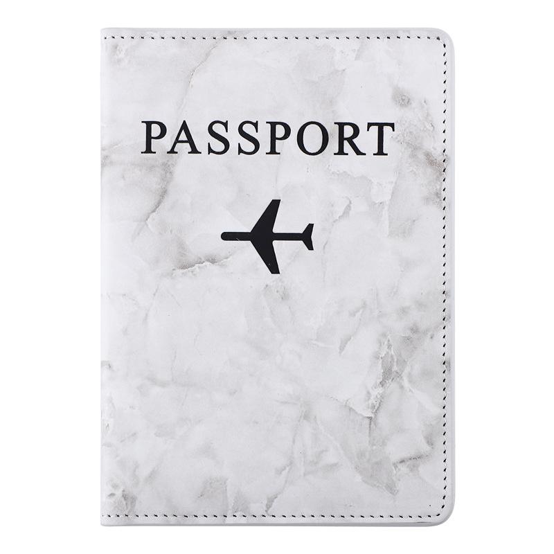 Couverture de passeport en cuir Pu, Style marbre, carte d'identité de voyage, porte-passeport, paquet, portefeuille, sacs à main, pochette pour femmes et hommes