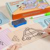 Symmetrical Drawing Training Book, Erasable Focus Control Art Toy, Educational Creative Playset with Markers and Eraser