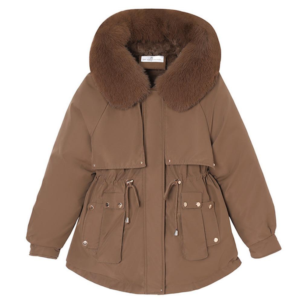 This is a Korean-style Pai winter version of a slimming and elegant cotton-padded jacket with thick fleece and warmth