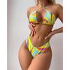 Criss-Cross Printed Bikini Swimsuit Three-Piece Set with Beach Skirt - 2025 New Style