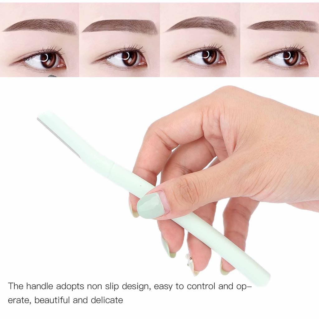 Zastřihovač obočí Nerezový Protiskluzový Zelený Holicí strojek na obočí s Bezpečnostním krytem pro úpravu obočí a holení obličeje