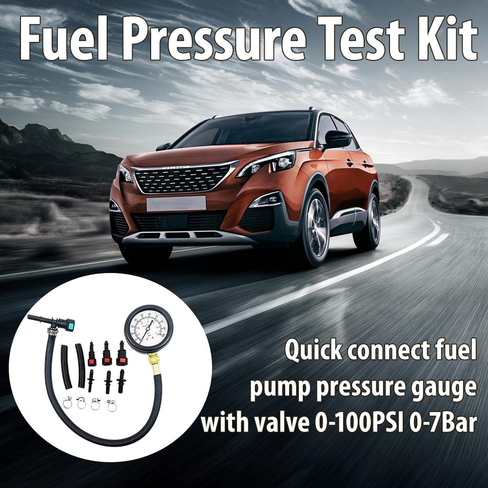 Fuel Pressure Gauge 0-100PSI Fuel Injection Pump Pressure Tester For Car Motorcycle Truck Car Accessories