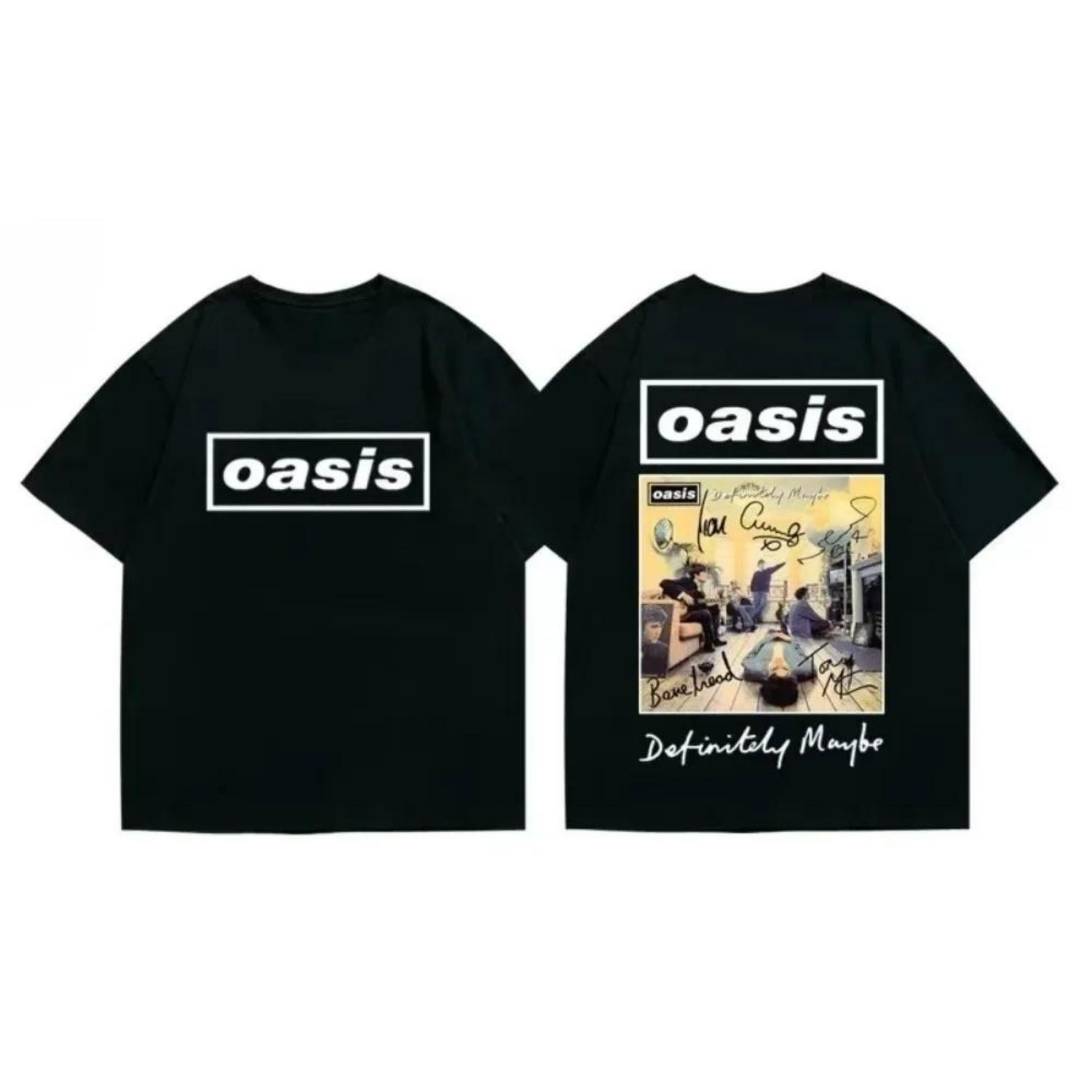 

Summer Fashion and Popular Style British Rock Band Oasis s Casual, Soft and Loose Short-sleeved High-quality T-shirts S чёрный