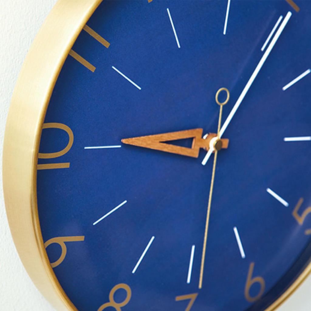 Interform Trys CL-3849NV Wall Clock, Navy Blue, 28.5cm Diameter x 4.5cm Depth