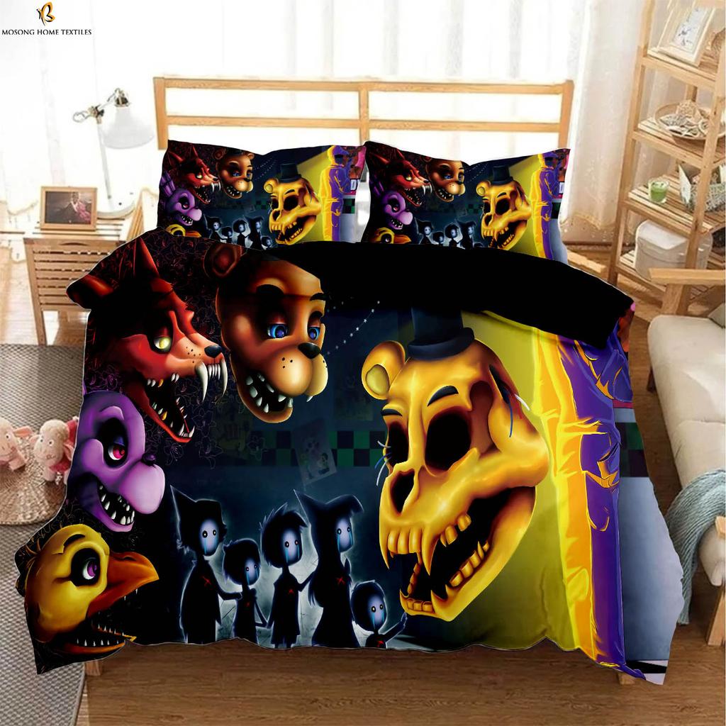 Dark Game 3D Printed Quilt Cover Kids Gift Bedding Set Quilt Cover Pillowcase 3 Pieces 100% Polyester Machine Washable