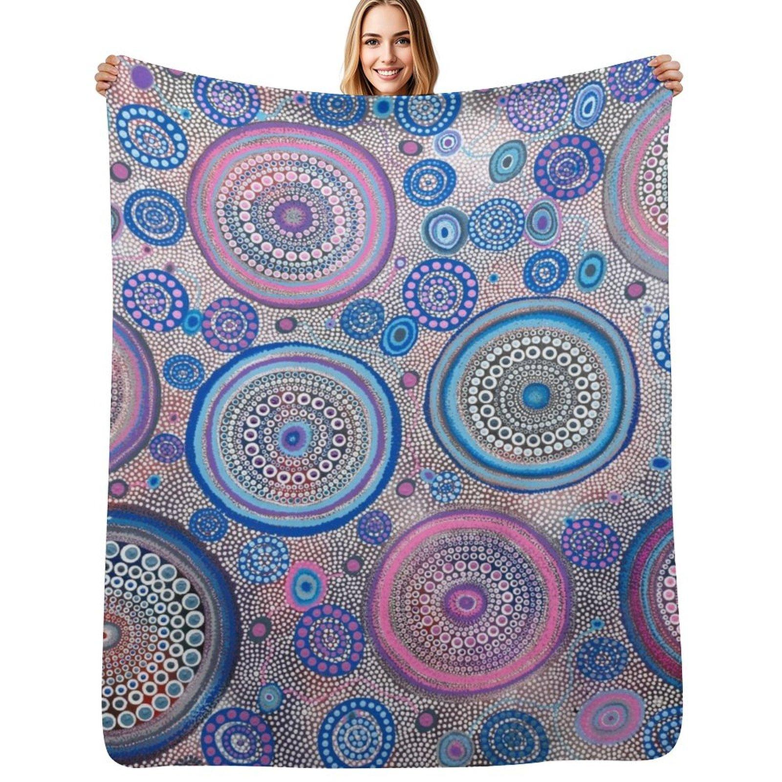 Seven Sister s Dreaming Throw Blanket Portable Lightweight Blanket for Travel Camping Size: 75*100cm, Weight: 230 GSM