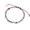 8mm Purple Imperial Jasper Beaded Bracelets for Women, Adjustable Crystal Bracelets with Alloy Bead, Simple Stone Jewelry
