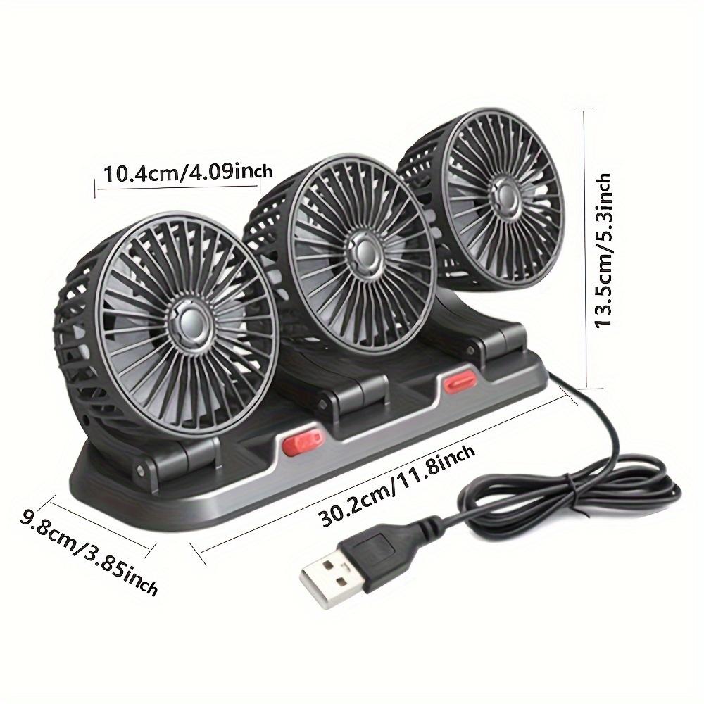 Car Fan Three-Head USB 3-Speed Adjustable 360-Degree Rotation Suitable For Car Cooling Powerful Fan With Hidden Aromatherapy Box