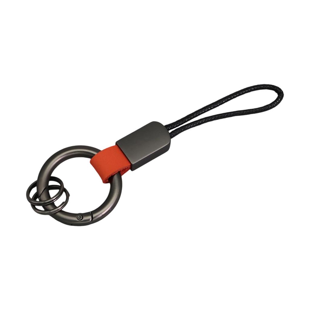Simulated Leather Keychain With Finger Ring And Adjustable Wrist Strap Trendy Key Holder For Car Keys Organization