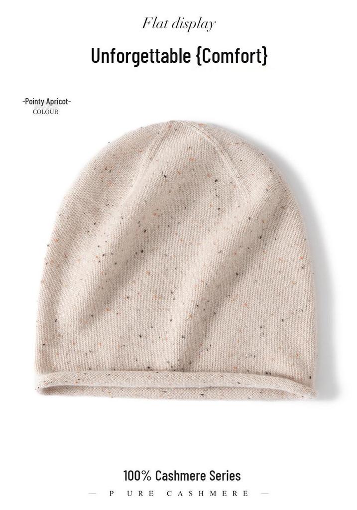 Women's 100% Pure Cashmere Autumn/Winter Versatile Knit Hat - Solid Color, Warm & Stylish