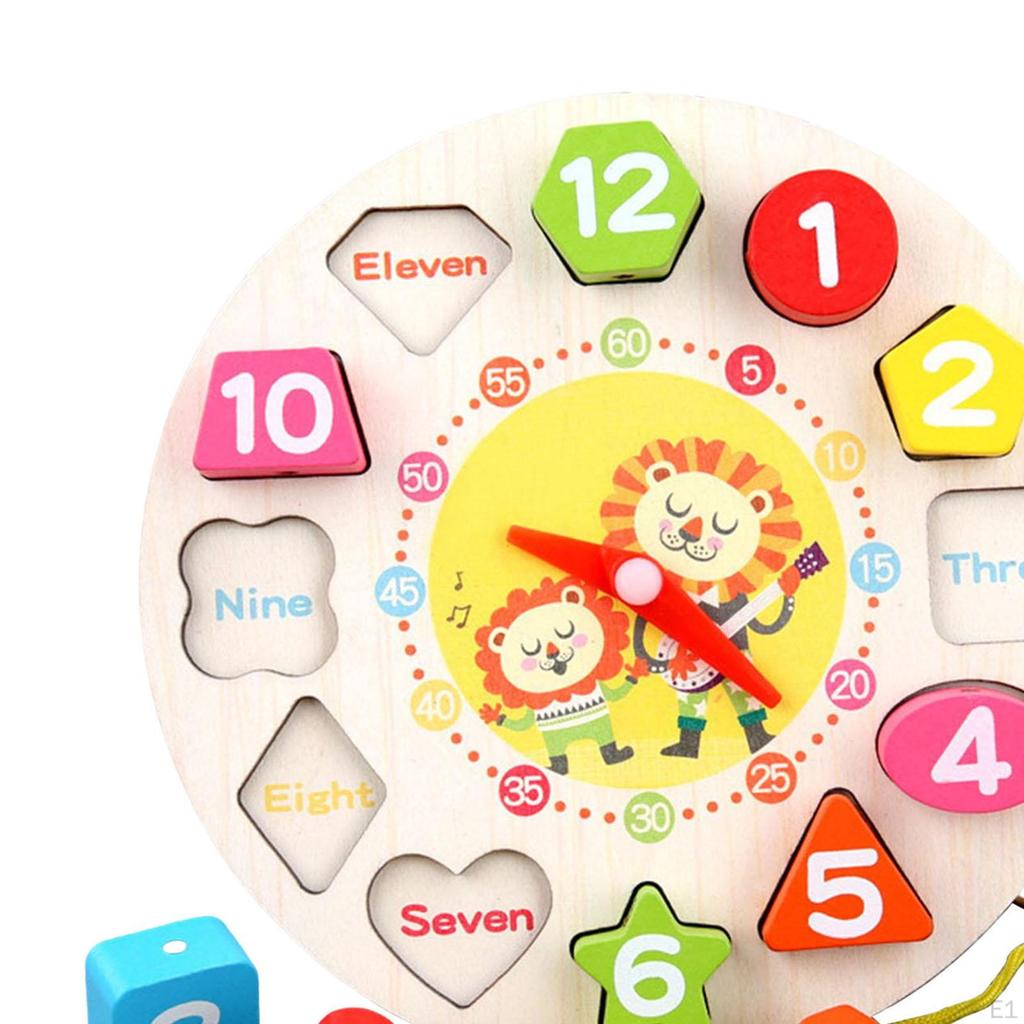 Puzzle Clock Shape Color for