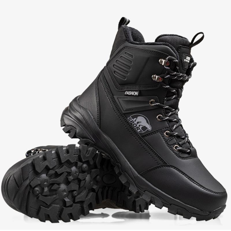 Winter Men Boots Outdoor Waterproof Snow Boot Plush Warm Cotton Shoes Non Slip Hiking Boots for Men High-top Platform Boots