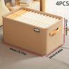 4pcs Portable Fabric Storage Organizer - Foldable Multi-Purpose Organizer with Double Handles, Durable Plastic Frame
