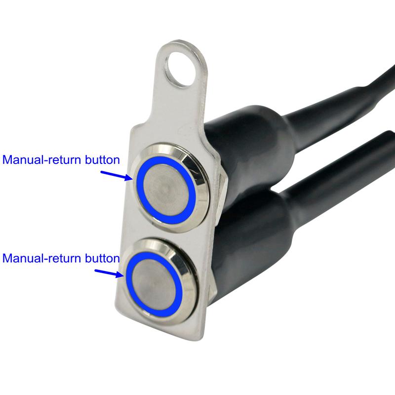 LMoDri Motorcycle LED Switch Waterproof ON-OFF Handlebar Adjustable Mount Stainless Steel Switches Button DC12V Fog