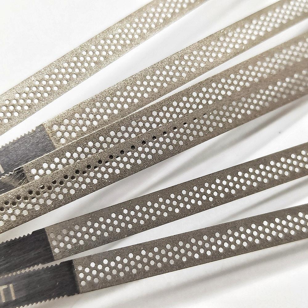 5 pcs or 10 pcs Dental 4mm Metal Polishing Stick Polish Strip with Single Side of Diamond Sanding Surface with hole and saw tooth