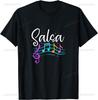 Salsa Musical Notes Latin Music Dance TShirt Mens Clothing Unisex Summer Streetwear Tops Camiseta Graphic T Shirts