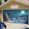 1pc Festival Santa Claus Sled Canvas Mural - Winter Miracle Scene with Snow Village and Full Moon  Christmas Home Decoration