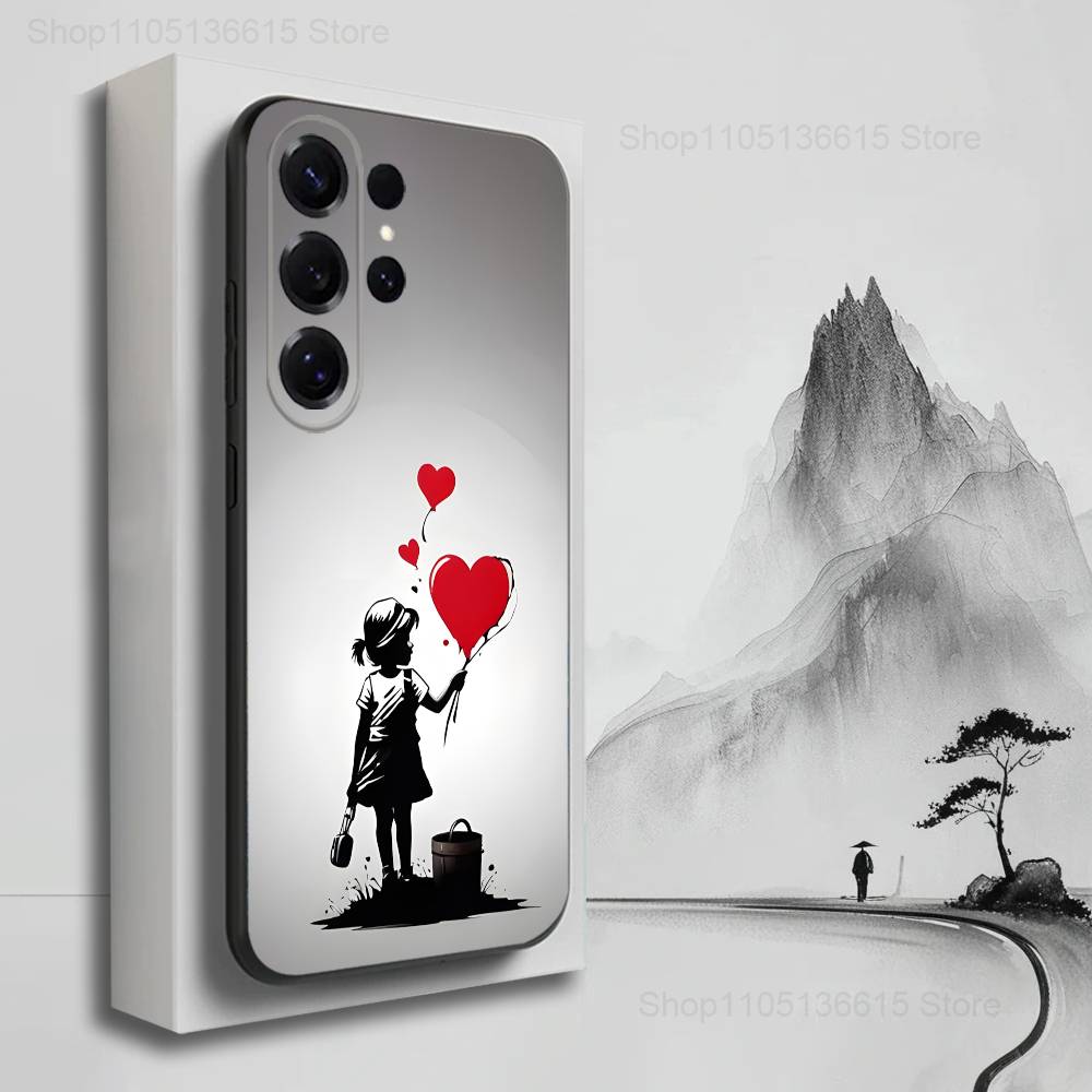 Graffiti Art B-Banksy S-Street Case For Samsung S21,S9,S22,S25,S20,S10,Plus,Ultra,S24,S23,FE,Lite,Soft Silicone Black SamsungS24plus