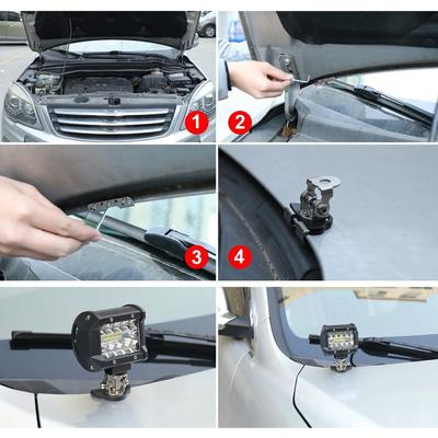 Kryt kapoty motoru auta 1 pár LED pracovní světelná lišta Kovový držák Držák Univerzální