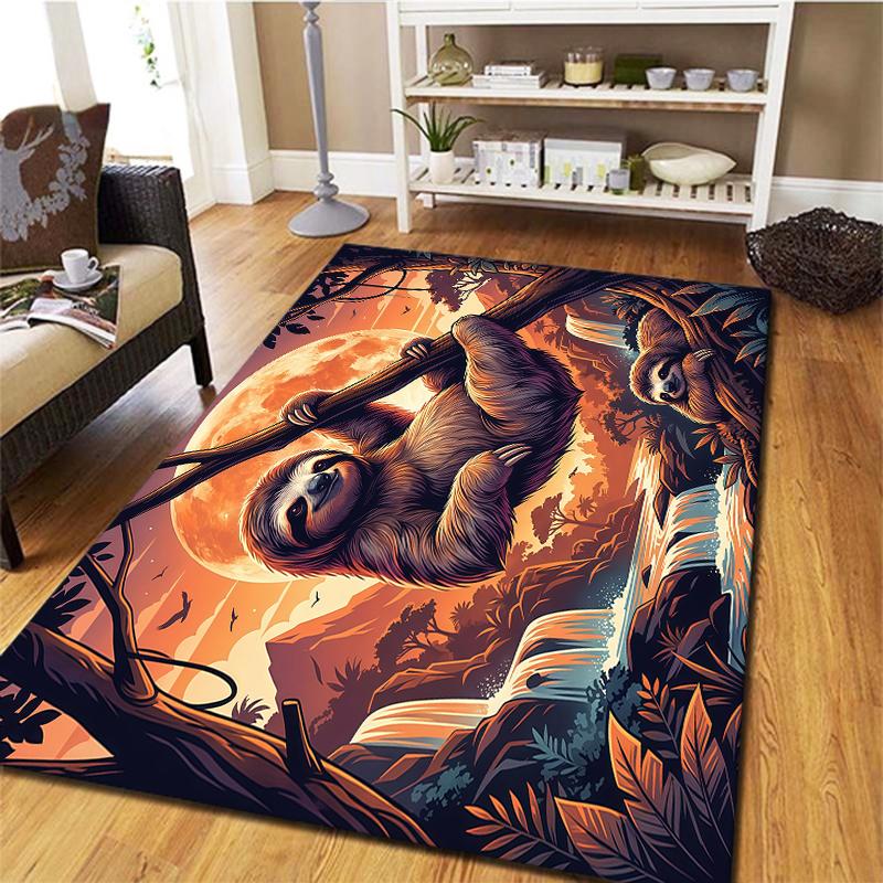 Flying Sunset Animals Pattern Square Carpet,Area Rug,Carpet Rug for Living Room Bedroom Sofa Playroom Decor,Non-slip Floor Mat,Holiday Birthday Gifts