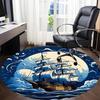 1pc Sailboat Ocean Office Round Area Rug, Under Office Chairs Bedroom Living Room Home Decor, Room Deco, Available In Various Sizes
