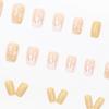 24-delars Mångsidiga Nudepink Nageldekaler med Gula Blommor