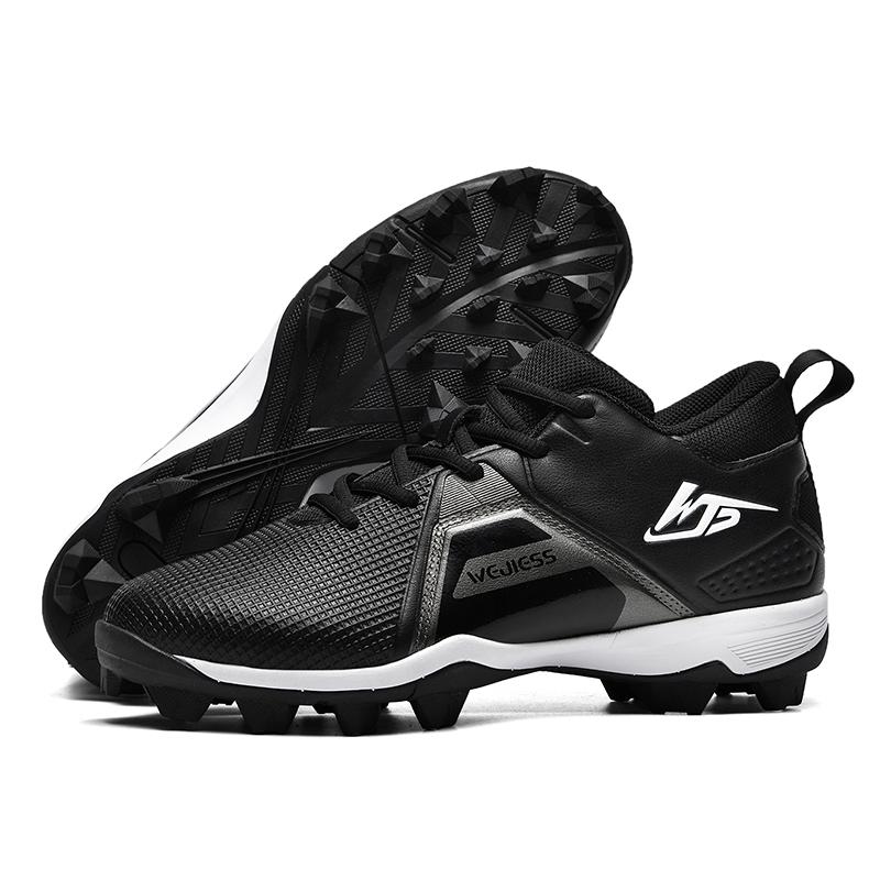 Men‘s Baseball Shoes Non-slip Rugby Shoes Short Spikes Lacrosse Shoes Breathable Cricket Shoes Beginners Athletic Training Shoes